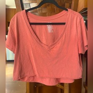 Orange Cropped BDG Short Sleeve Top, Size S